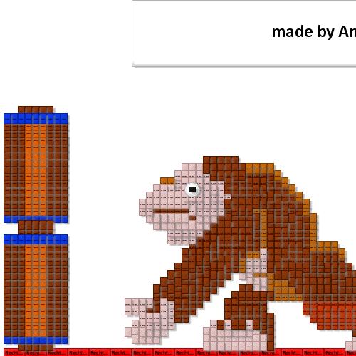 donkey kong pixel art grid